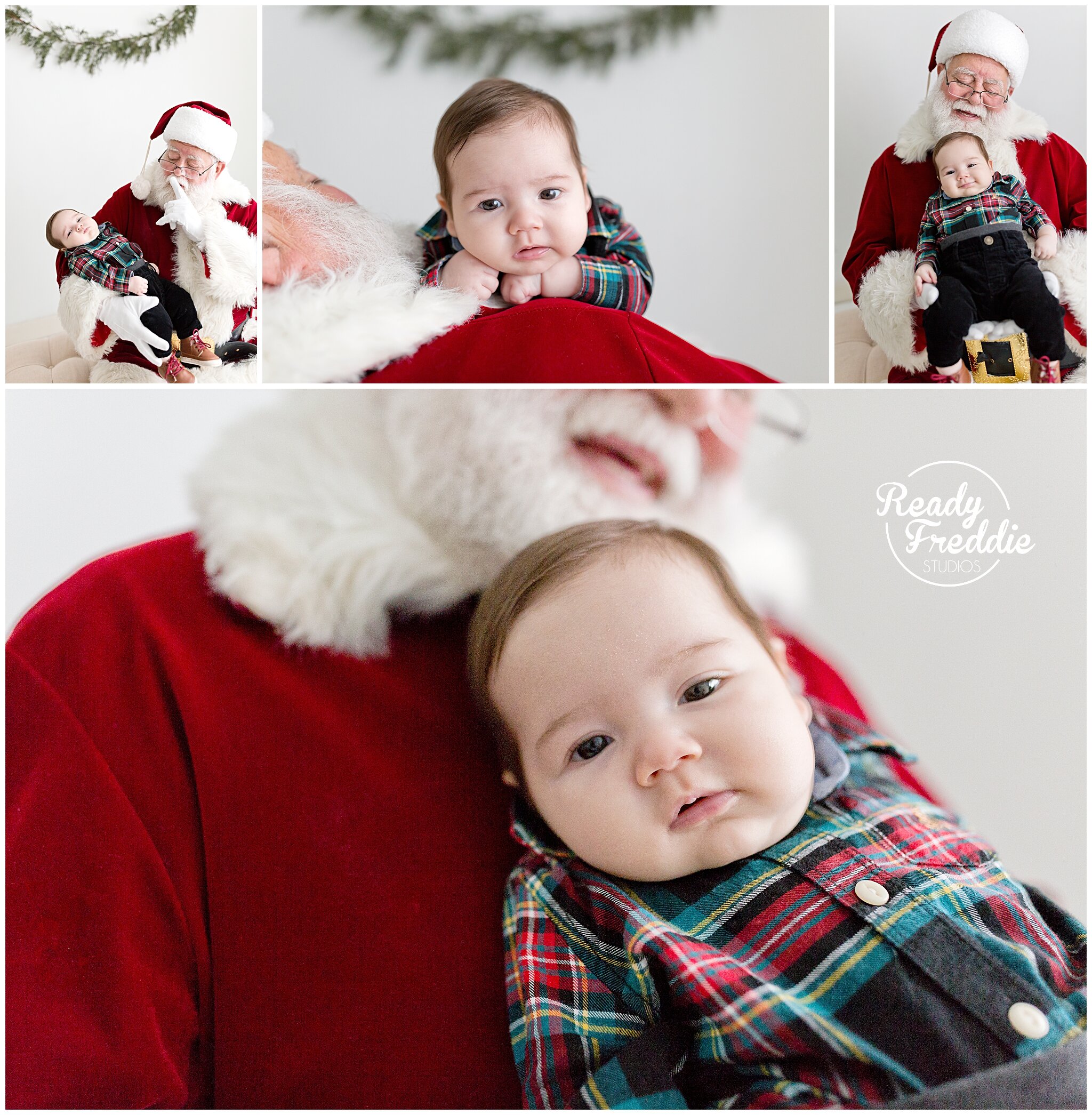 Baby's first Christmas Santa pictures with Ivanna Vidal Photography