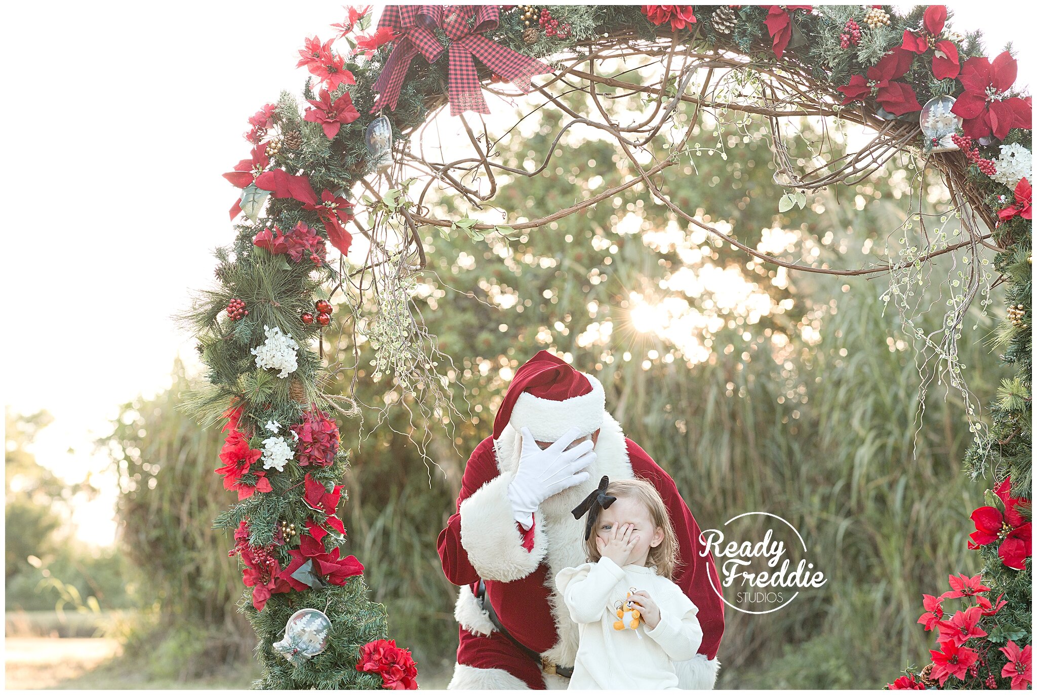 Funny pictures with Santa - face palm photo with Santa  | Ready Freddie Studios Miami, FL
