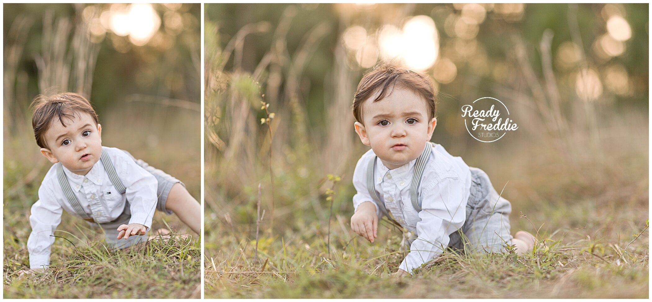 Baby boy one year birthday at the field during sundown with Ivanna Vidal Photography
