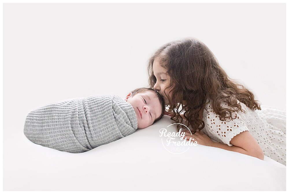 Sister and Brother newborn photography in Pinecrest  | Ready Freddie Studios in Miami, FL