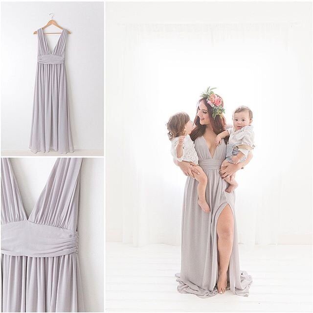 Obsessed with the slit on this dress. Our curated wardrobe now has over 40 dresses ranging from 00-1X in size.

A couple of weeks before your session you will come in for your wardrobe appointment where we style your entire family and find something you feel beautiful in.

The day of your session, your family&rsquo;s wardrobe will be steamed and ready at the studio. All you have to worry about is showing up for hair and makeup 