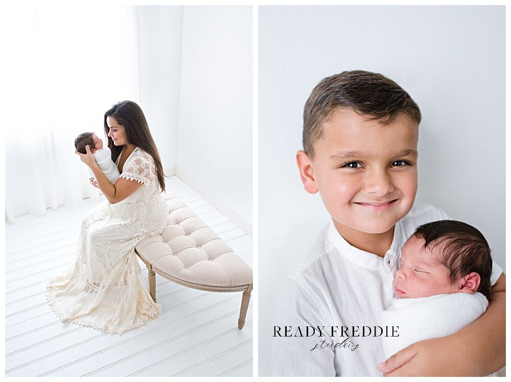 Sibling photography during newborn session | Ready Freddie Studios - Miami, FL