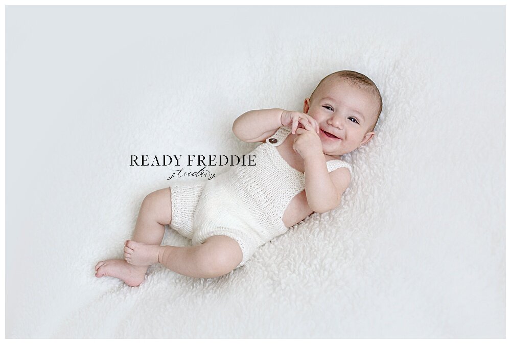 How to pose 3 month old boy during photography session | Ready Freddie Studios - Miami, FL