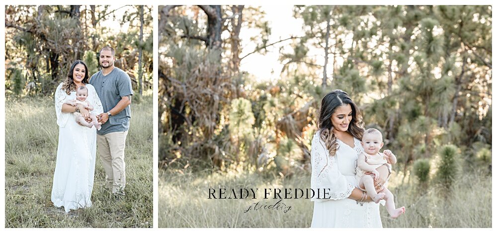 Family with 3 month old baby in field | Ready Freddie Studios - Miami, FL