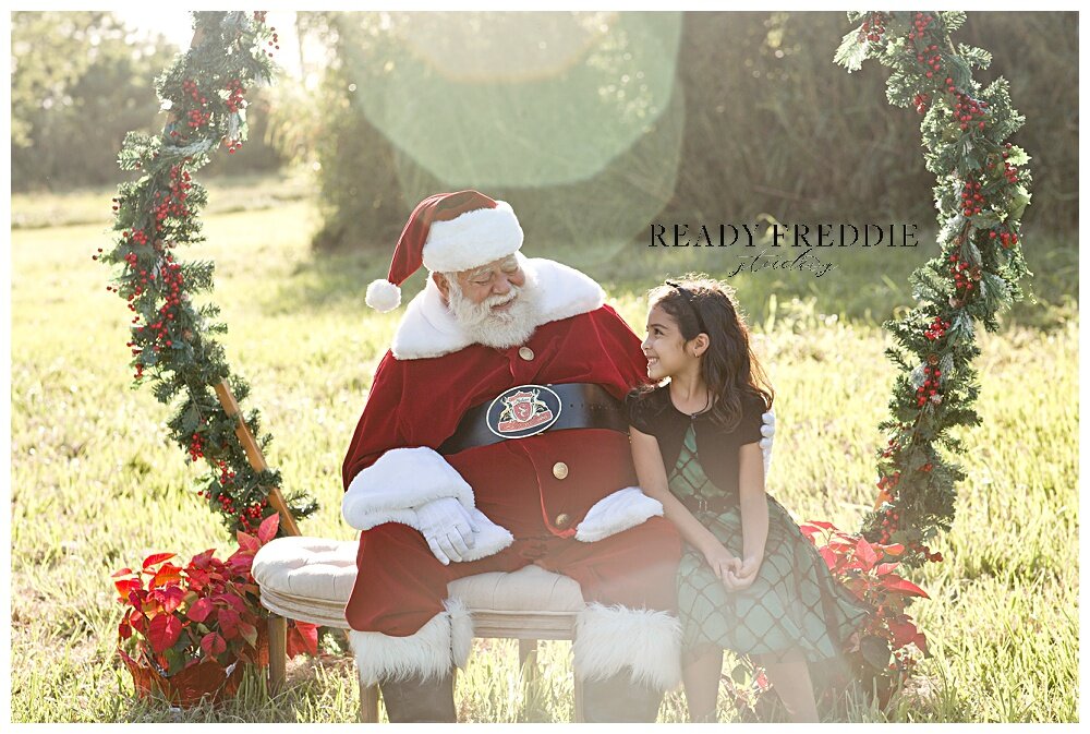 Cute picture idea of girl with Santa | Ready Freddie Studios - Miami, FL